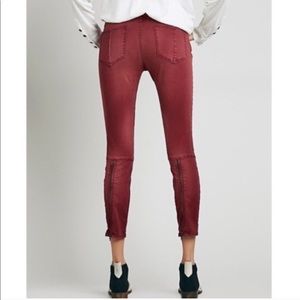 Free People Suede Sateen Zipper Back Jeans